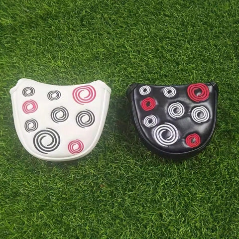 PU Leather Super Soft Embroidered Mallet Putter Headcover