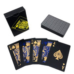 Gold on Black Waterproof Plastic Playing Cards