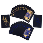 Gold on Black Waterproof Plastic Playing Cards
