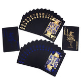Gold on Black Waterproof Plastic Playing Cards