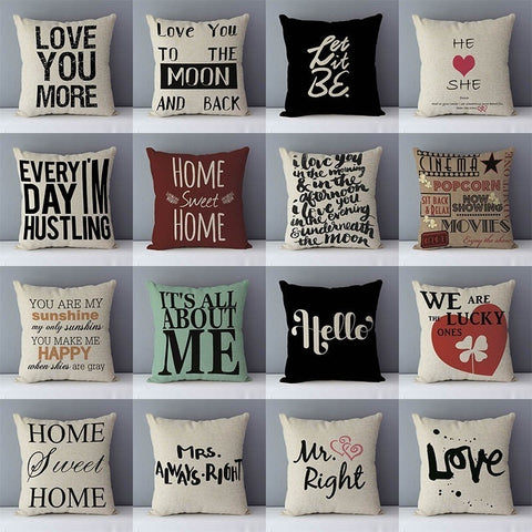 Funky Phrases Printed Cushion Covers 45x45cm