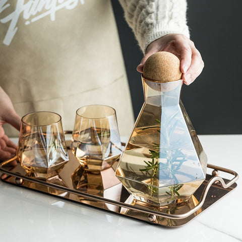 Water Jug and Cup (Geometric Style)