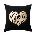 Golden Love Leaves Cushion Covers 45x45cm