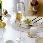 Champagne Flute 220ml - Gold Rimmed