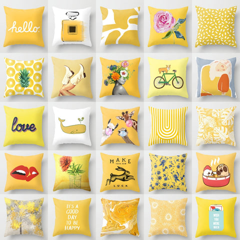 Summer Fresh Yellow Cushion Covers 45x45cm