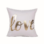 Golden Love Leaves Cushion Covers 45x45cm