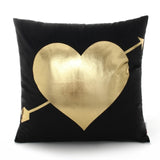 Golden Love Leaves Cushion Covers 45x45cm
