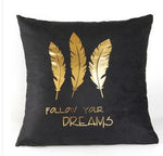 Golden Love Leaves Cushion Covers 45x45cm