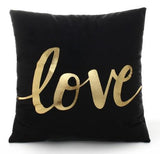 Golden Love Leaves Cushion Covers 45x45cm