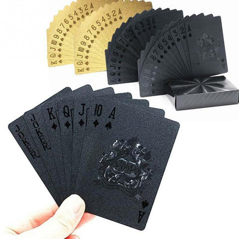24K Gold or Stealth Black Waterproof Playing Cards
