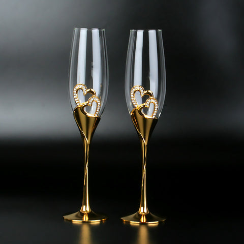 Champagne Flute 230ml - Gold Stem