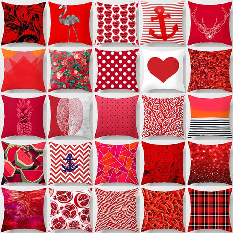 Sultry Modern Red Cushion Covers 45x45cm